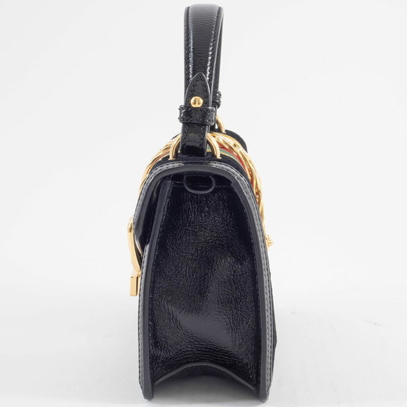Gucci Sylvie Mini Handbag, Sherry Line, Suede and Leather, Black, 2-Way - Picture 5 of 16